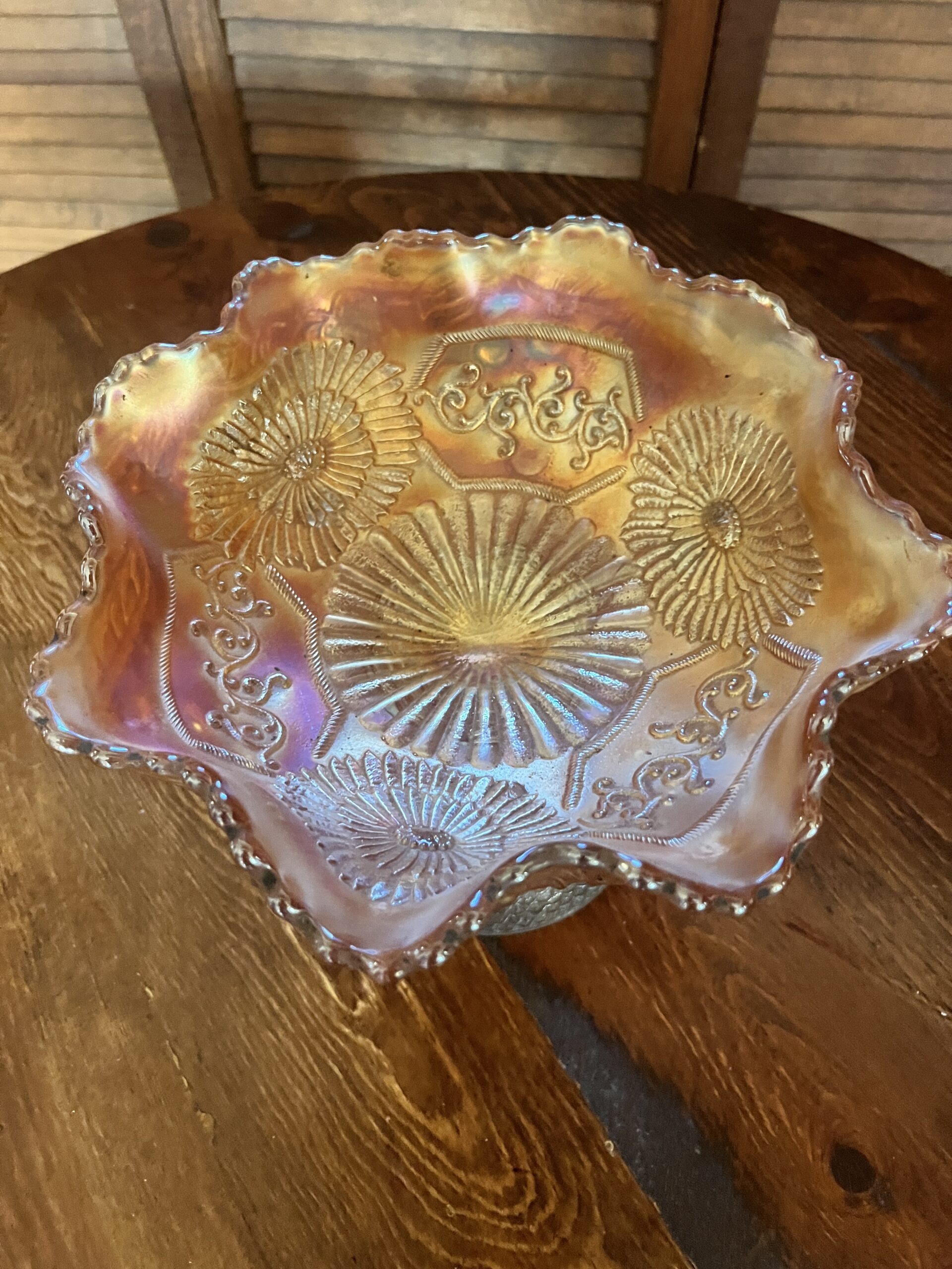 Fenton Marigold Carnival Glass Mikado Large Bowl