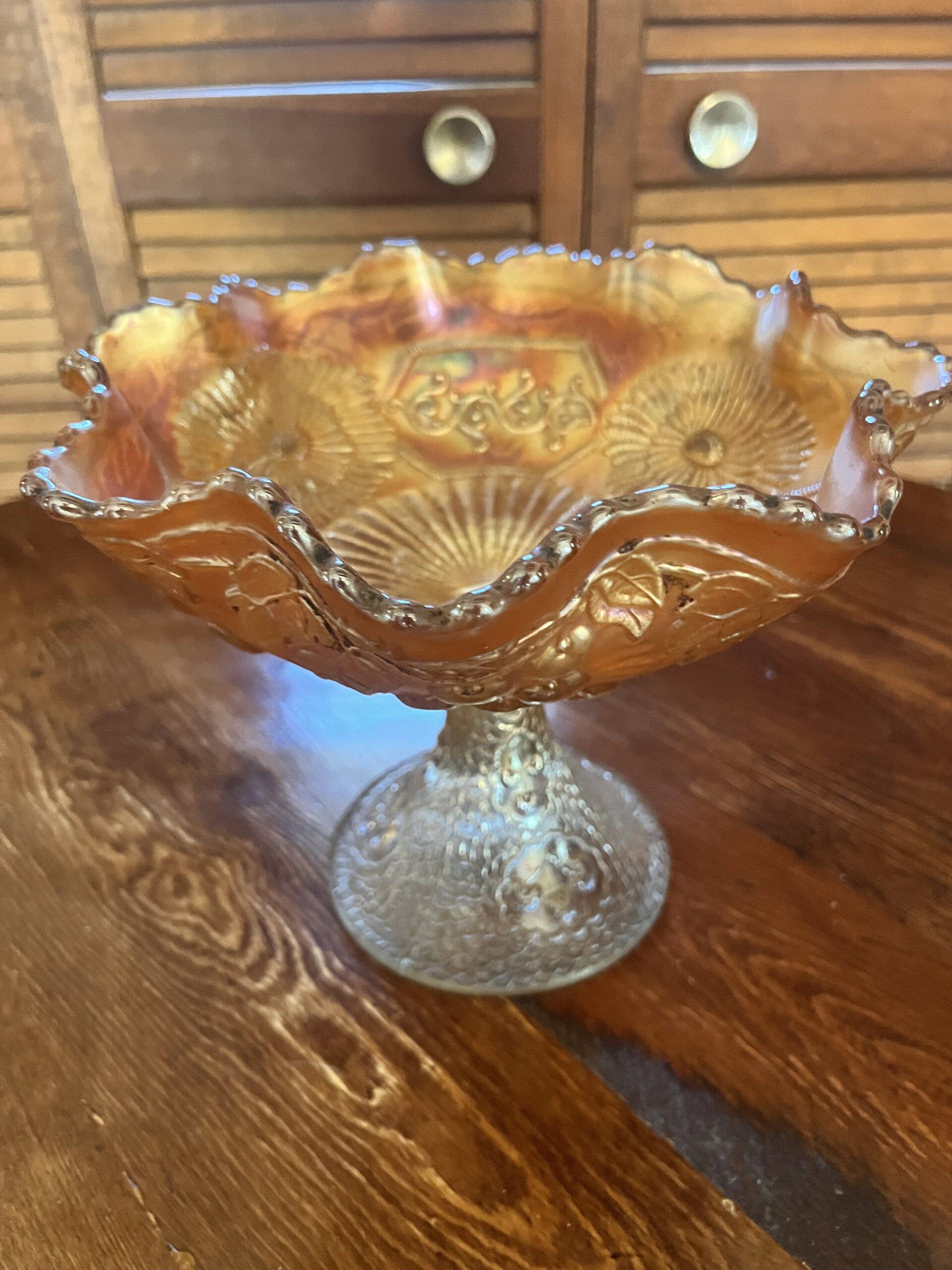 Fenton Marigold Carnival Glass Mikado Large Bowl